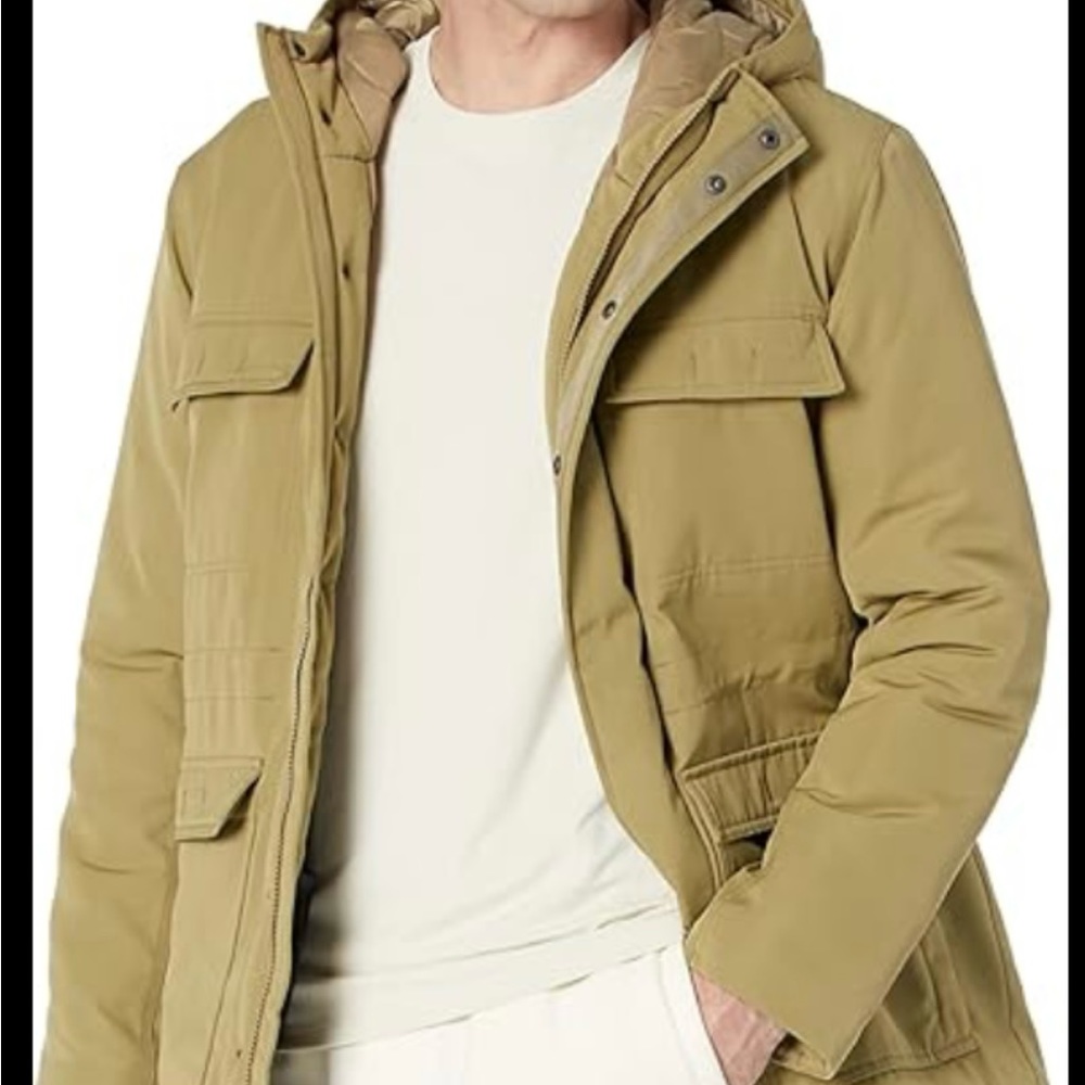 Tan Military Field Jacket with Hood